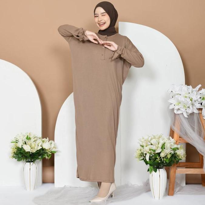 Mybamus Naila Knit Batwing Dress Knit Wanita Gamis Knit Busui Dress Knit Premium Gamis Oversize Reko