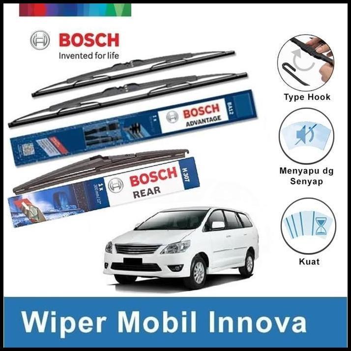 TERMURAH WIPER DEPAN BELAKANG INNOVA BOSCH SET ADVANTAGE 