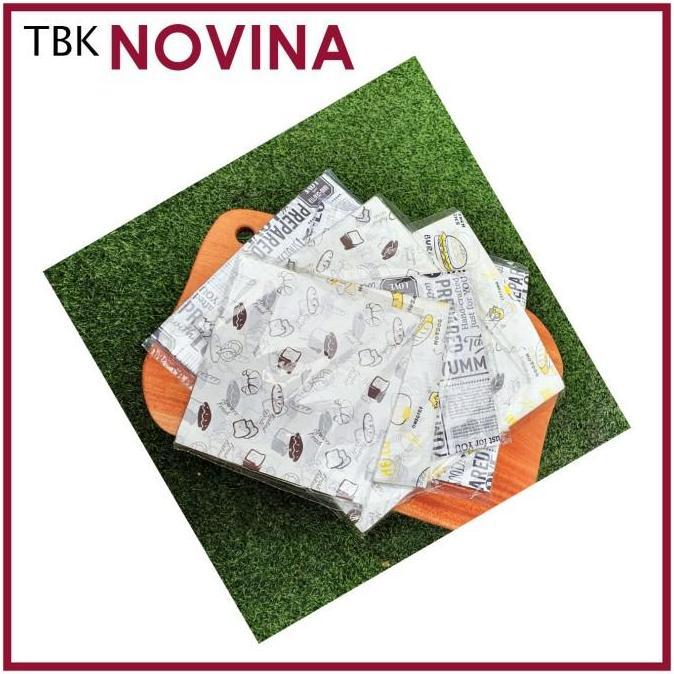 Thebest- [100 Pcs] Kertas Nasi MOTIF KORAN - ROTI BURGER KORAN