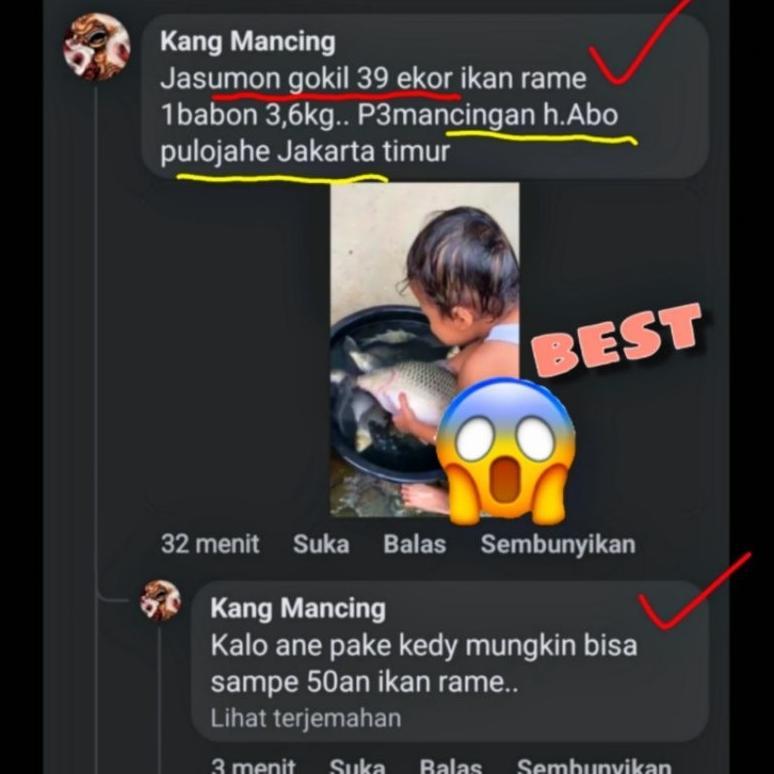 Bestone- Umpan jadi jasumon stiker hitam spesial ikan mas