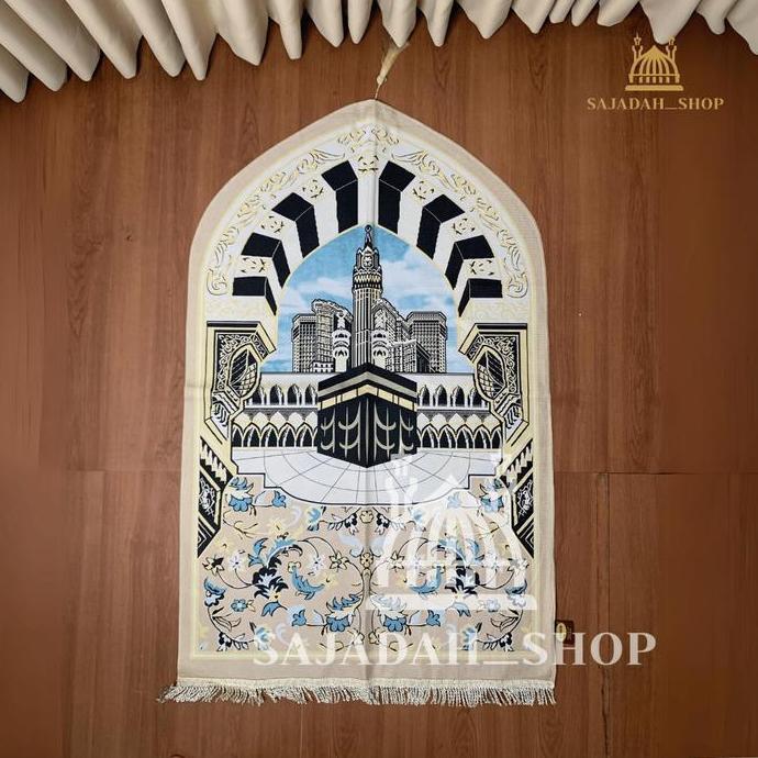 DISKON SAJADAH QUBA SUEDE RUMBAI MOTIF KABAH TEBAL MUSLIM