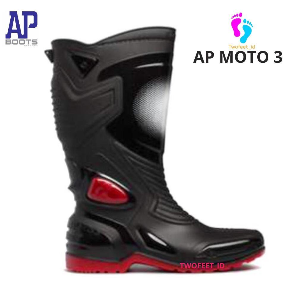 AP BOOTS MOTO 3 BLACK RED 38-45 - SEPATU BOOTS SEPATU BIKERS MOTO 3 - AP BOOTS