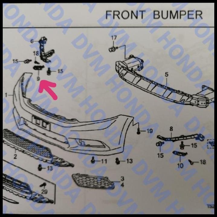 DISKON BRACKET BUMPER DEPAN KANAN ORIGINAL CIVIC FB 