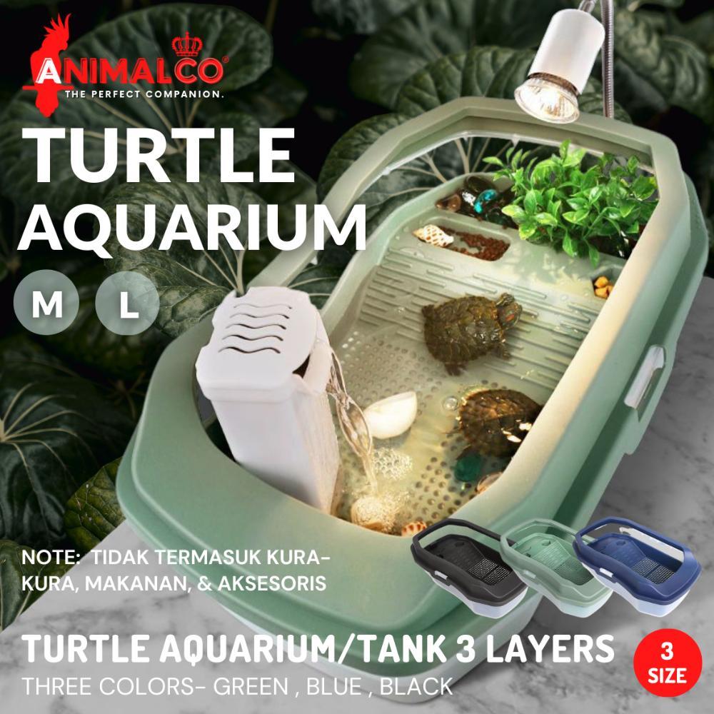 TURTLE TANK AQUARIUM SIZE M & L AKUARIUM RUMAH BAK KANDANG EMBER TEMPAT KURA KURA AIR BRAZIL SET FIL