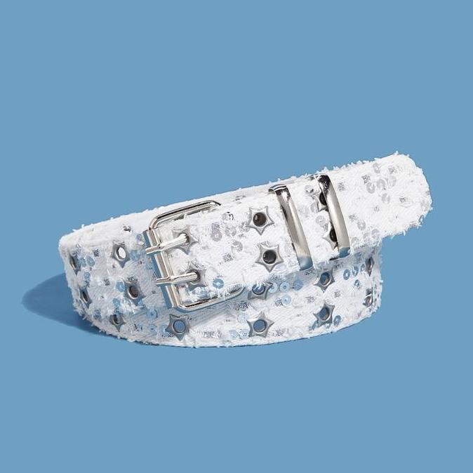 Belt Y2K/Punk Untuk Dress/Baju/Jeans Gaya Santai Dan Formal Ikat Pinggang Fashion Canvas Kain Dan Le