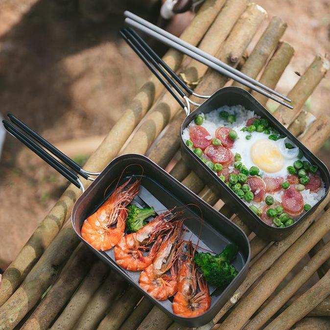 Thebest- Kotak Makan Ultralight Naturehike CNH22CJ010 Titanium Lunch Box