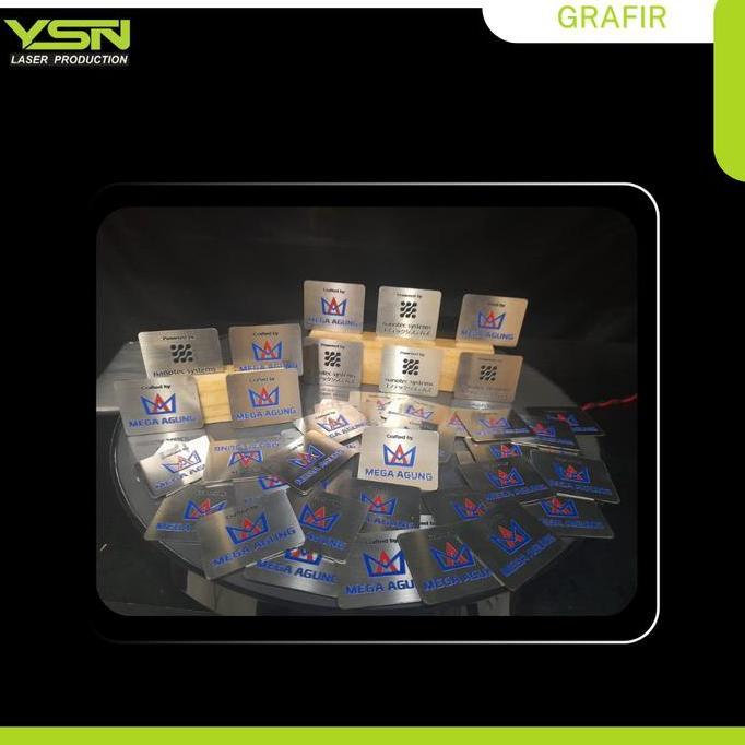 GRAFIR PLAT YSN LASER STAINLESS HAIRLINE | GRAFIR PLAT BISA CUSTOM