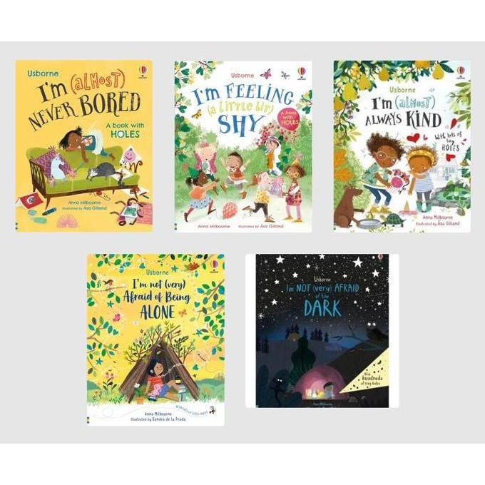 Buku (1 Set 5 Books) Usborne I am series a book hole mengajari tentang kind, alone, bored, dan dark