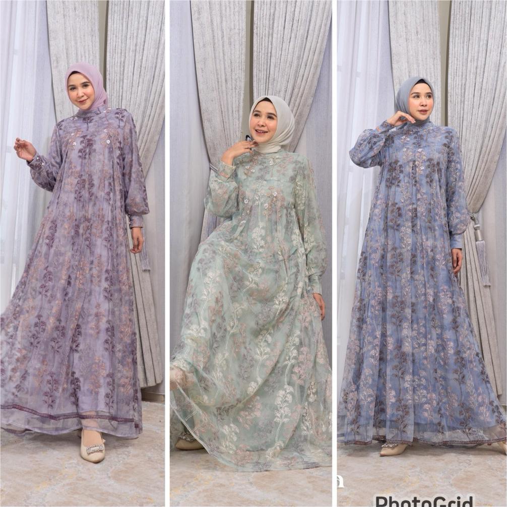 DANIELA dress mewah brukat terbaru marevi premium,gamis cantik mewah kekinian wanita