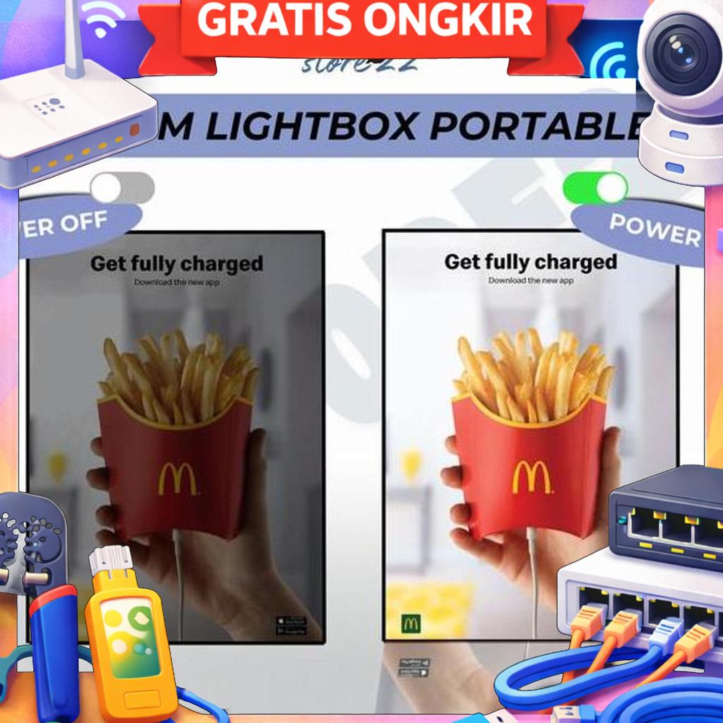 Slim Light Box Led A4 - Lampu Display Frame Poster Neon Box Led Untuk Iklan Elegan Lampu Iklan Neon 