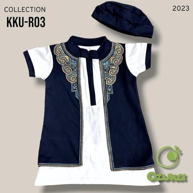 Baju Muslim Model Gamis Koko Jubah Rompi Bayi Laki-Laki Ozuka Turki Pakistan 0 6 12 Bulan Bordir Pec