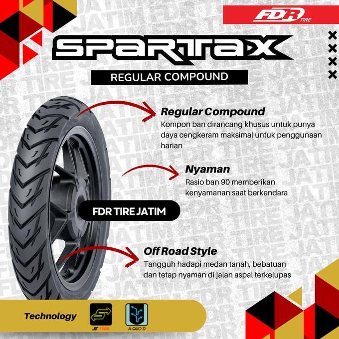 FDR TL SPARTAX 80/90-14 Ban Motor Ring 14 - Tubeless (TERBAIK) (TERBARU) (TERMURAH)