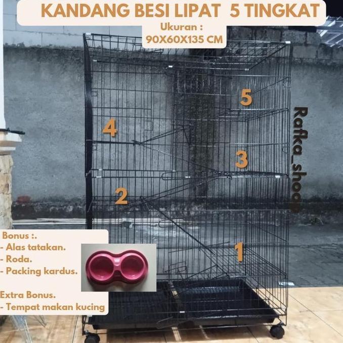 KANDANG KUCING TINGKAT 5 EXTRA JUMBO UKURAN 90X60X135 CM KANDANG HEWAN KANDANG KELINCI KANDANG ANJIN