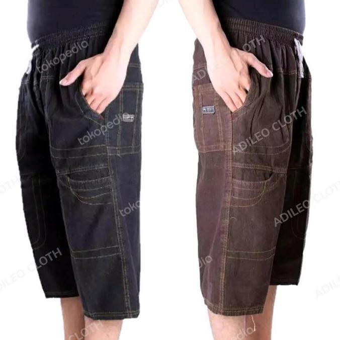 CELANA PENDEK 7/8 PRIA DEWASA JEANS TEBAL murah