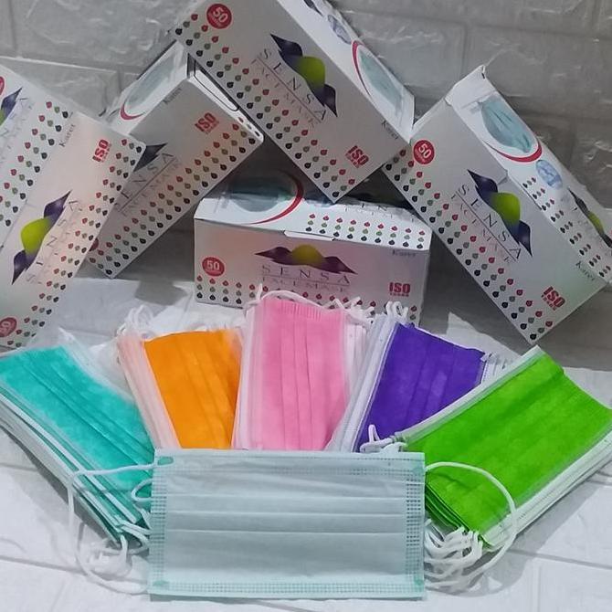MASKER WARNA MIX HIJAB ISI 50 PCS
