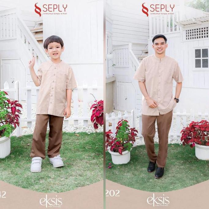 Grosir Sarimbit Eksis Keluarga Eksis 222  Savanah Tan Gamis Koko