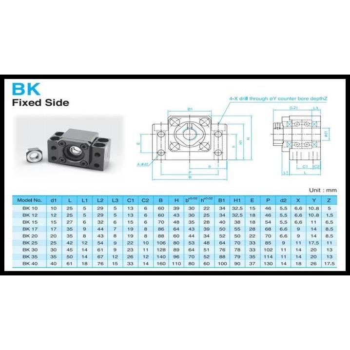 TERMURAH BK 12 + BF 12 BALL SCREW END SUPPORT (BALLSCREW BK12 + BF12 SET)