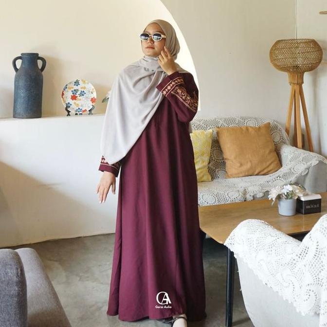 Grosir Abaya Medina By Gerai Aulia Gamis Muslim Arabian Bordir Premium Dress Lebaran Mewah Syari