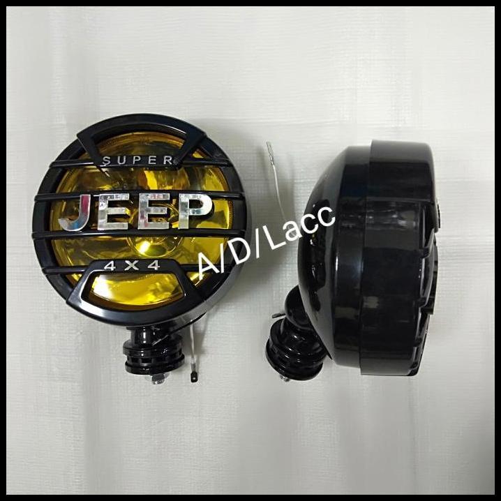 DISKON LAMPU TEMBAK SOROT PENERANG FOGLAMP BULAT MOBIL 6IN KUNING UNIVERSAL 