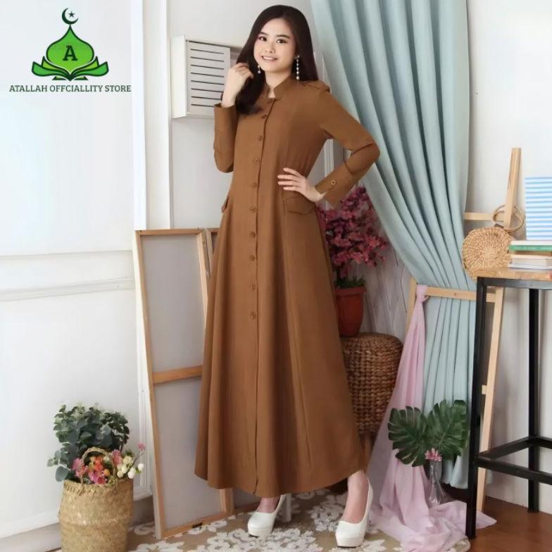 Gamis Pemda Pns Full Kancing Bahan Toyobo Fodu