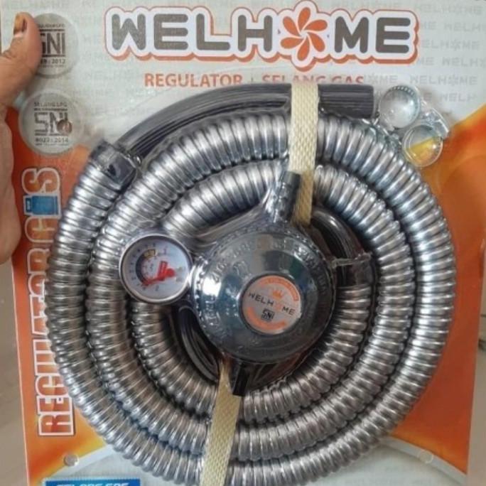 Thebest- Selang + Regulator GAS LPJ PAKET merk Wellhome type WG-128S