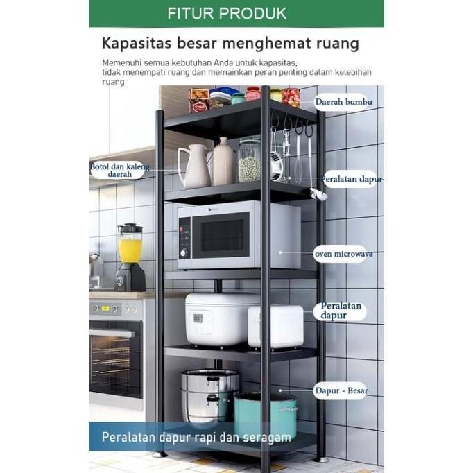 Thebest- NETEL Rak Microwave Susun Rak Dapur Minimalis Rak Oven Serbaguna
