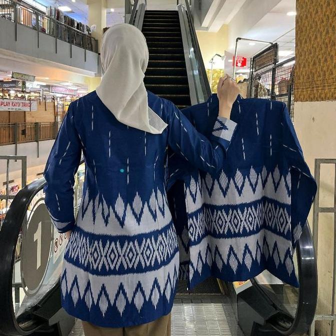 Grosir Baju Batik Wanita Tunik Couple Pasangan Pria Lengan Panjang Bahan Katun Lapisan Puring Full T