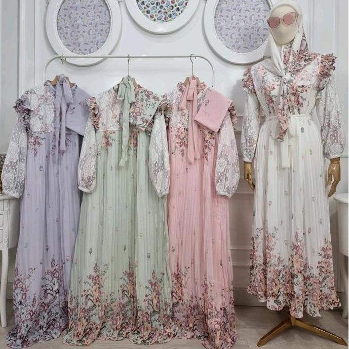 Grosir Alzifa Gamis Set Hijab Raya Motif Meijiwang