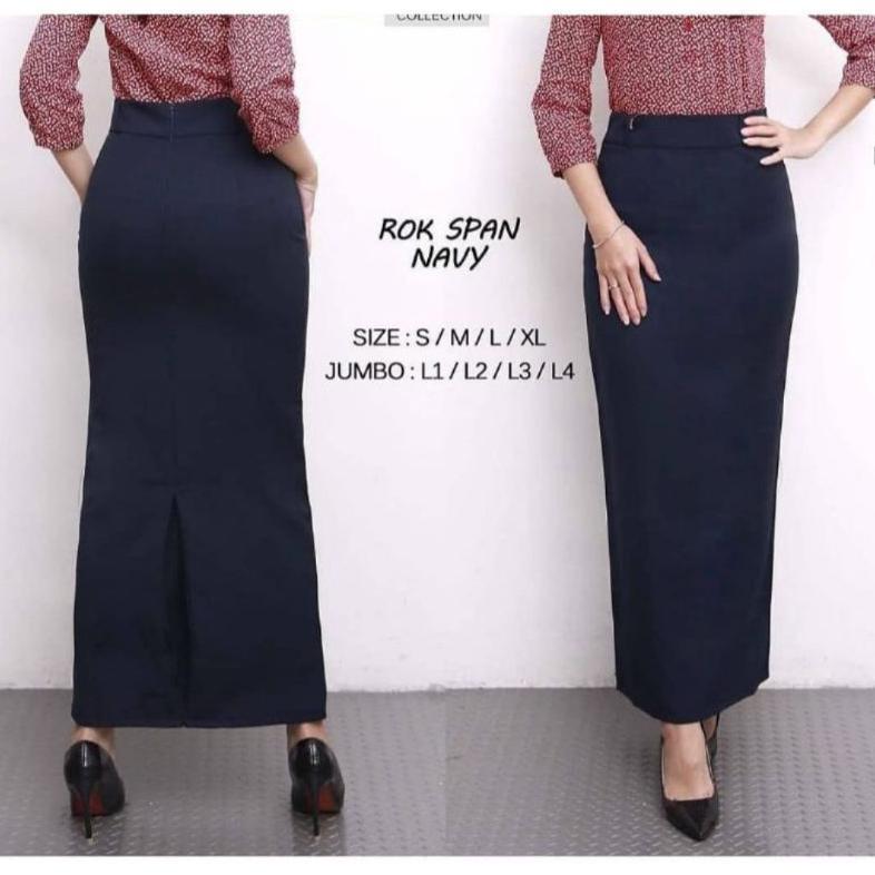 TRENDING SEKARANG Rok Kerja Panjang Hitam Span Androk Wanita Premium Bahan Formal Kantor bikrunstore