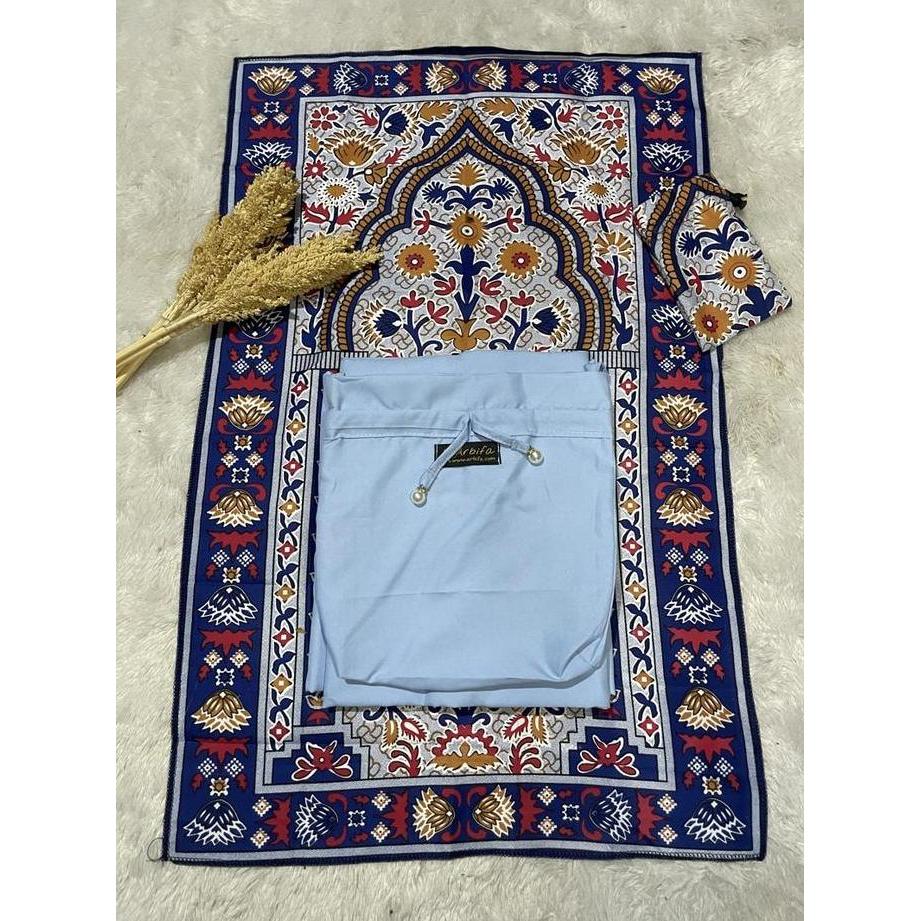 (BEST SELLER) Arbifa | Full Set Mukena + Sajadah Kepala Jamila Dewasa Travel Series Katun Polos Rend