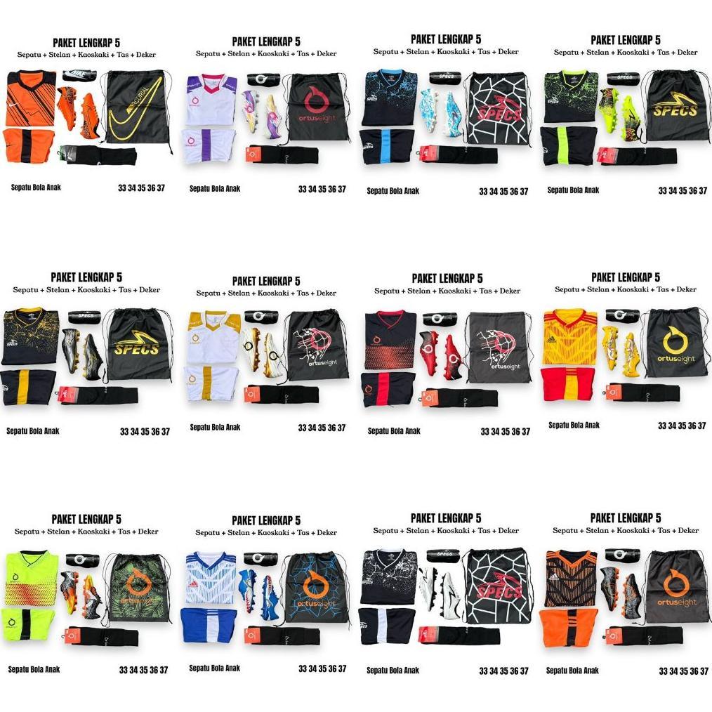 BELI SEKARANG Paket 5 Item Sepatu Sepakbola Anak Cowo Cewe Murah Sepatu Bola Sepak Junior Cocok Untu