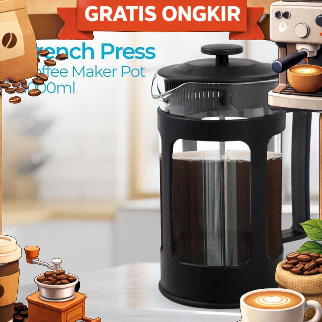 Teko Kopi Teh Pres French Press Coffee Maker Pot Kafe