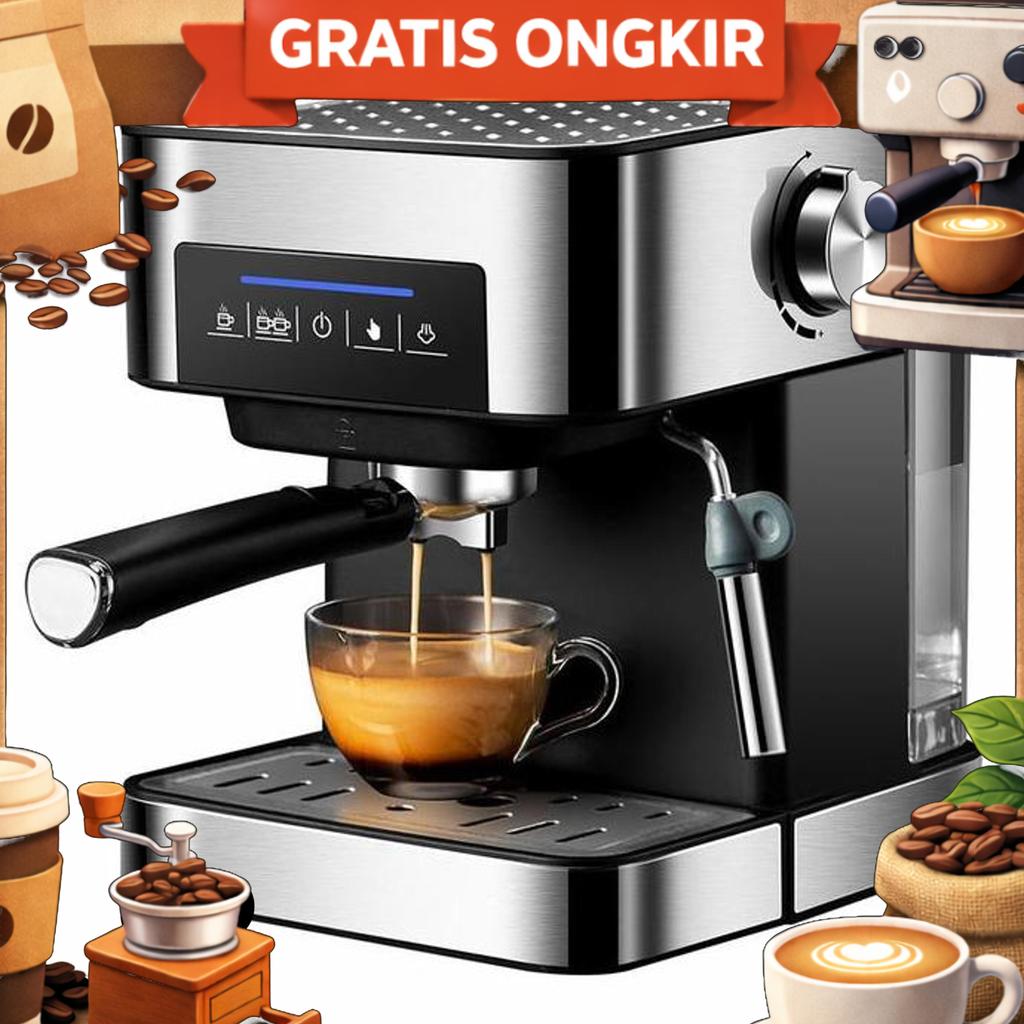 Mesin Kopi Semi Automatic Espresso Coffe Machine 1.6 Liter - Cm6863