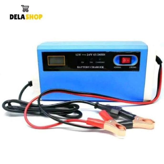 CHARGER AKI MOBIL MOTOR PORTABLE 12-24 10A / CHARGER ACCU CAS INTELLIGENT CHIP CAS AKI CAS ACCU