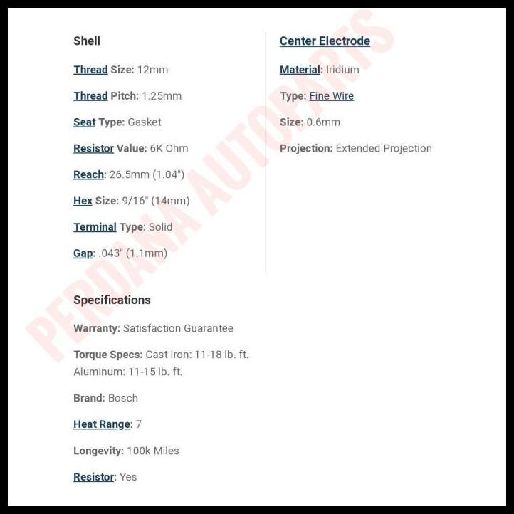 GRATIS ONGKIR BUSI DATSUN GO ASLI BOSCH DOUBLE IRIDIUM