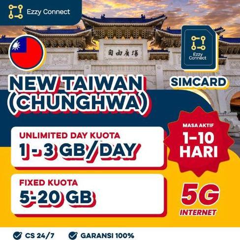 Hradpix- Simcard Taiwan 50Gb Anti Block Jumbo Data By Ezzyconnect | Taiwan Simcard Plug & Play Full 