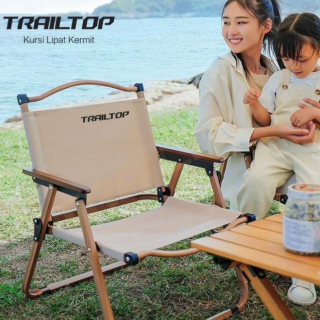 Kursi Lipat Dengan Gagang Kayu Kursi Camping Kermit Kursi Pantai Lipat Beban 150Kg