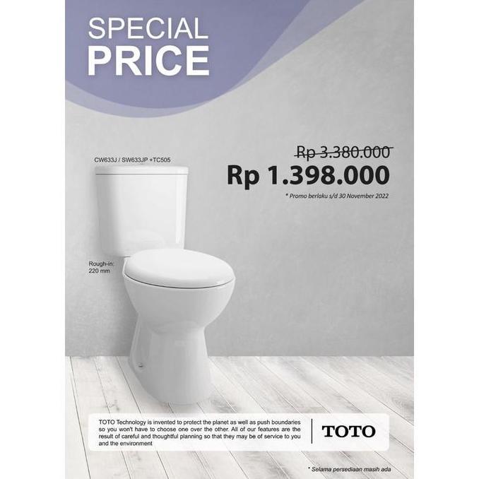Airpro- Kloset Duduk Toto Cw633J / Closet Duduk Cw 633J / Cw 633 J