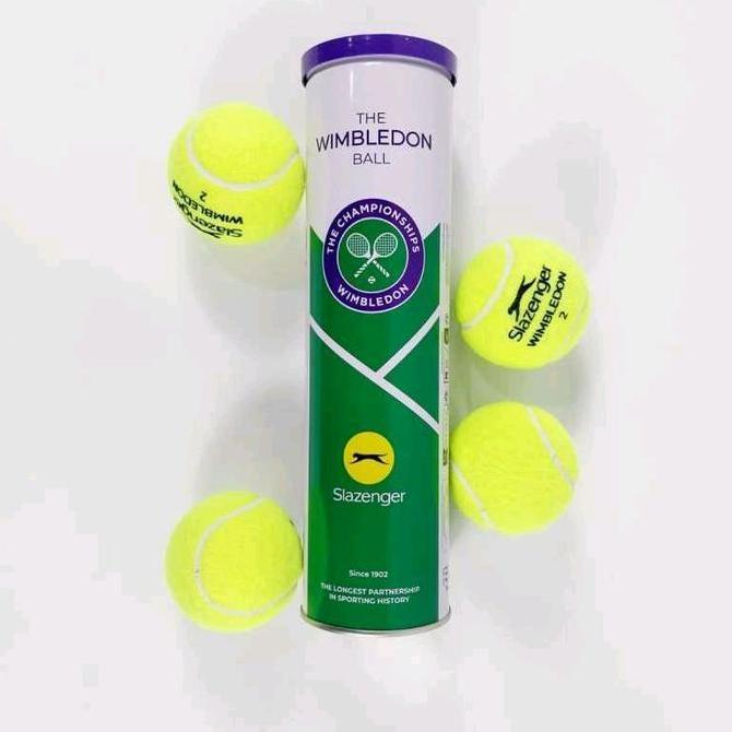 Kara_Jayabadi - Bola Tenis Slazenger Wimbledon Isi 4 / Slazenger Tennis Balls Itf Approved