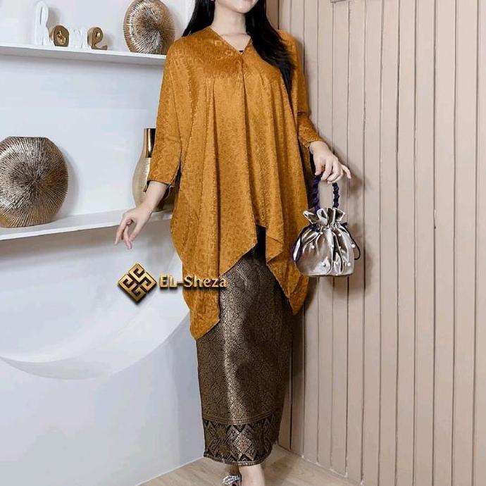 Cuci Gudang  1 Set Songket Lilit + Blouse Kaftan Viscose Aruna