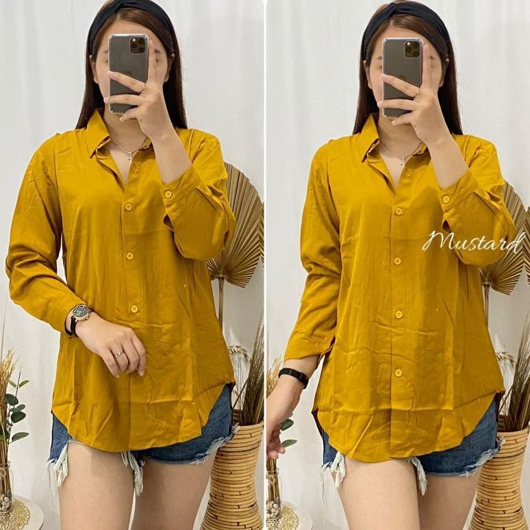 PROMO KEMEJA KATUN RAYON POLOS WANITA / KEMEJA POLOS CEWEK / KEMEJA POLOS KANTOR / KEMEJA POLOS PERE