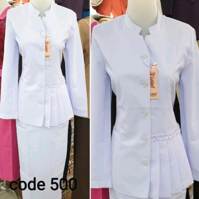 (BEST SELLER) Setelan Putih-putih wanita Baju kerja Atasan putih Perawat Pdh Putih tenaga Kesehatan 