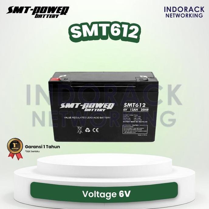 SAMOTO Battery 6V 12AH Baterai Aki Kering UPS SMT POWER SMT612