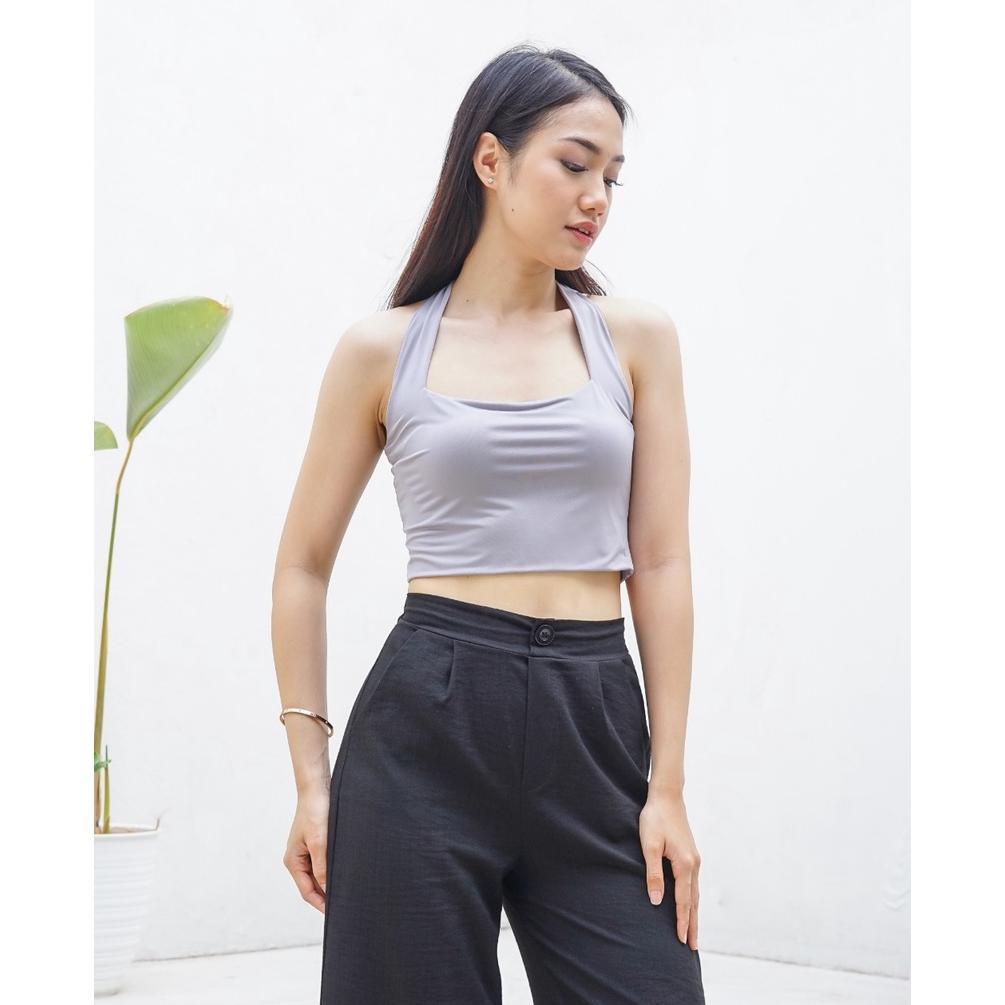 NEW PROMO MODAVIE - BELLE HALTER TOP TANKTOP KOREA CROP TOP KOREAN HALTER TANK TOP