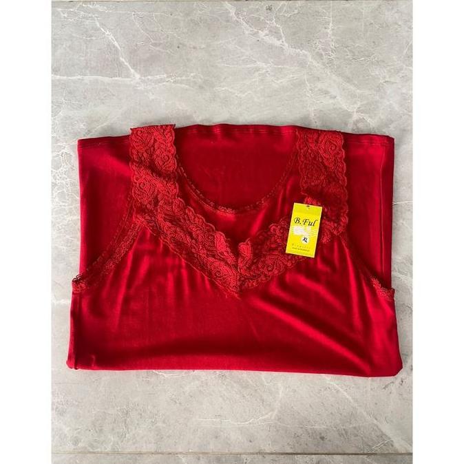 Limited Tangktop Tengtop Tank Top Atasan Singlet Kaos Bful Tali Besar Renda F Vneck Hitam Katun Lemb