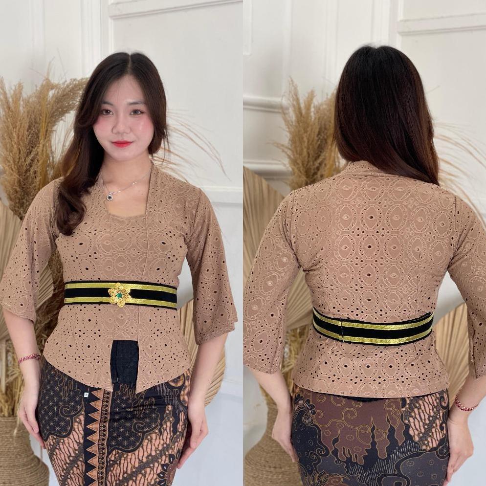 sale kebaya saja/kebayawulan/kebayabalimodern/kebaya lengan lonceng/atasan kebaya polos/remaja dan d