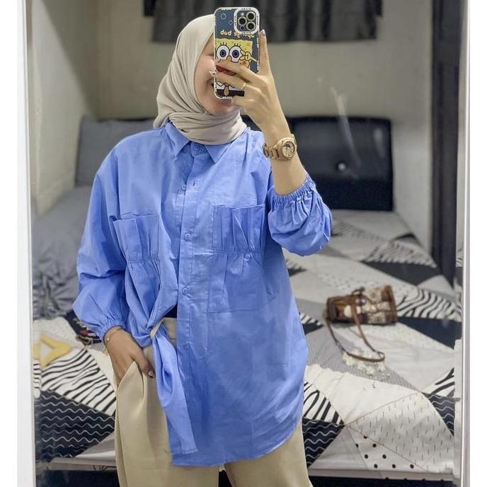 Terlaris Alimama - Cantika Top - Atasan Kemeja Wanita Pakaian Lora Blus Blouse Perempuan Formal Kant