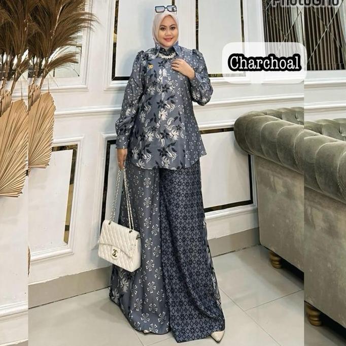 Murah Queenasyari - Fiona Set Kulot ( Tanpa Hijab ) Setelan Muslim Daily Wanita Dewasa Ukuran Jumbo