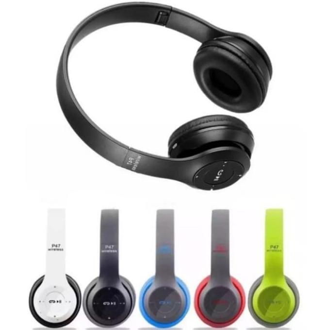 DE150 >> Headphone Headset MIC Bando P47 Bluetooth bisa dilipat