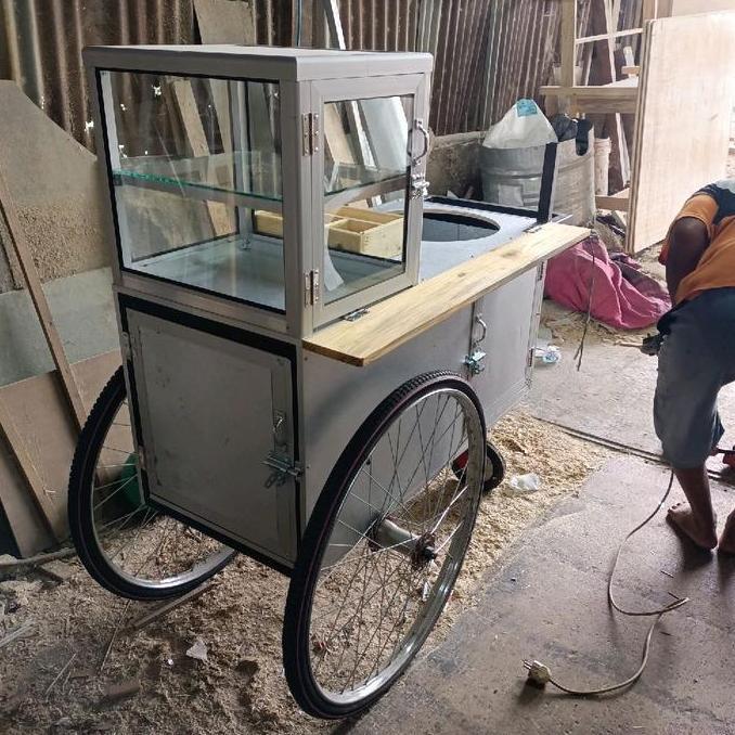 Terlaris Gerobak Bakso Keliling Gerobak Cilok Gerobak Bakso Tusuk Gerobak Serbaguna Aluminium Besi